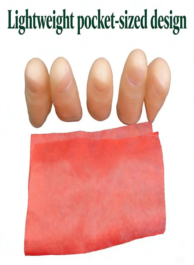 MAGIKON 5pcs Magic Thumb Tips - Soft Fake Finger for Close-Up Tricks, Stage Magic Props & Prank Toys with One Red Magic Scarf - Image 3